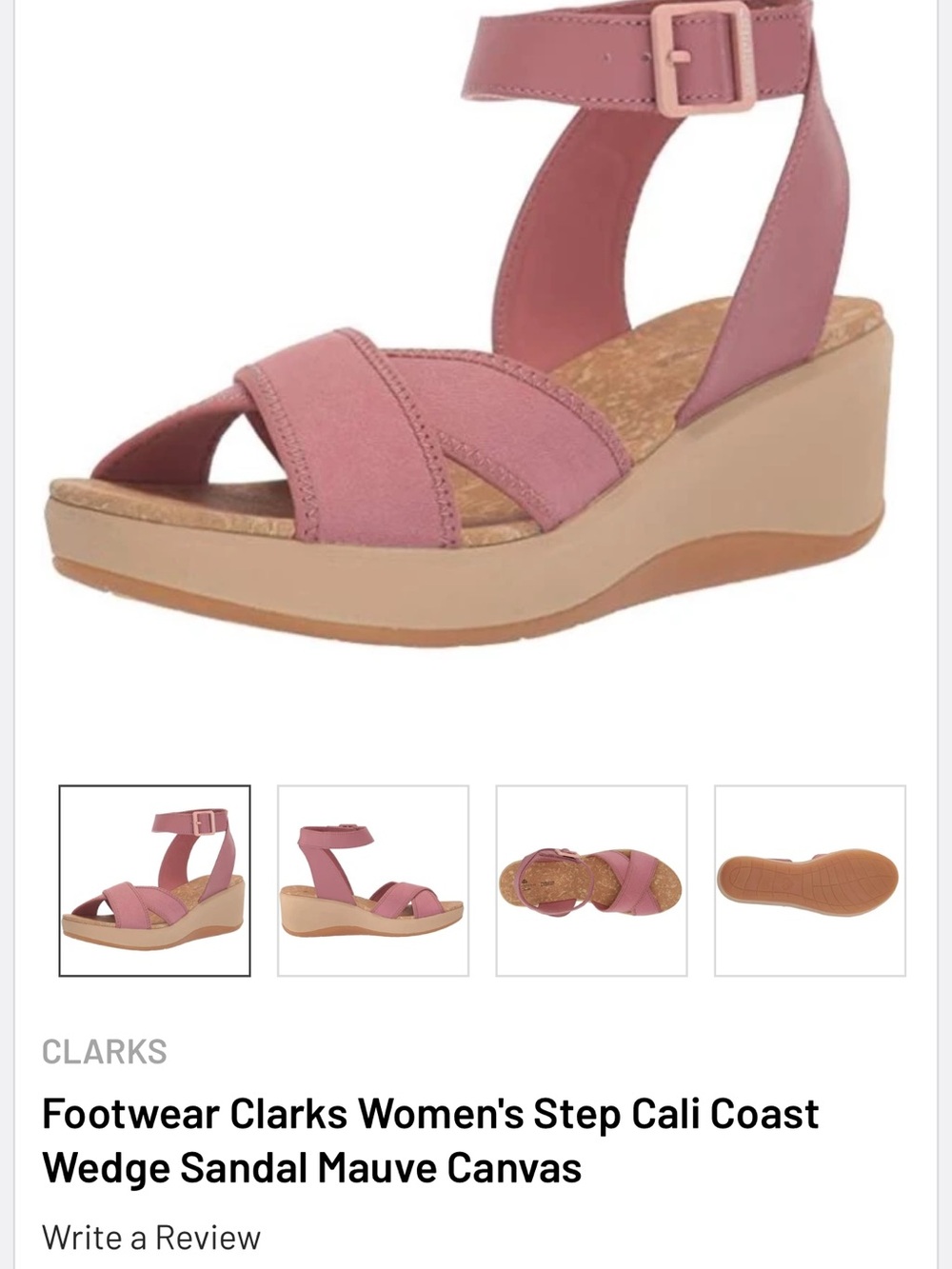 Clarks Cloudstepper Women's Neutral Ankle-Strap Crossband Sandals-8.5 - Picture 5 of 5